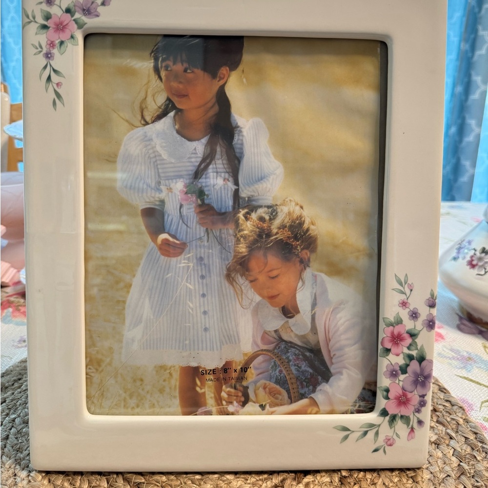 Floral Ceramic 8x10 Picture Frame